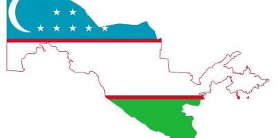Zemljevid Uzbekistan zastavo 