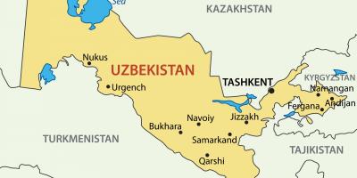 Kapital Uzbekistan zemljevid